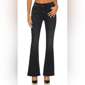 MOTHER High-Rise Flare Jeans in Deep End Black